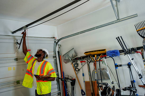 Professional Garage Door Roller Replacement technician working in Smithton, IL